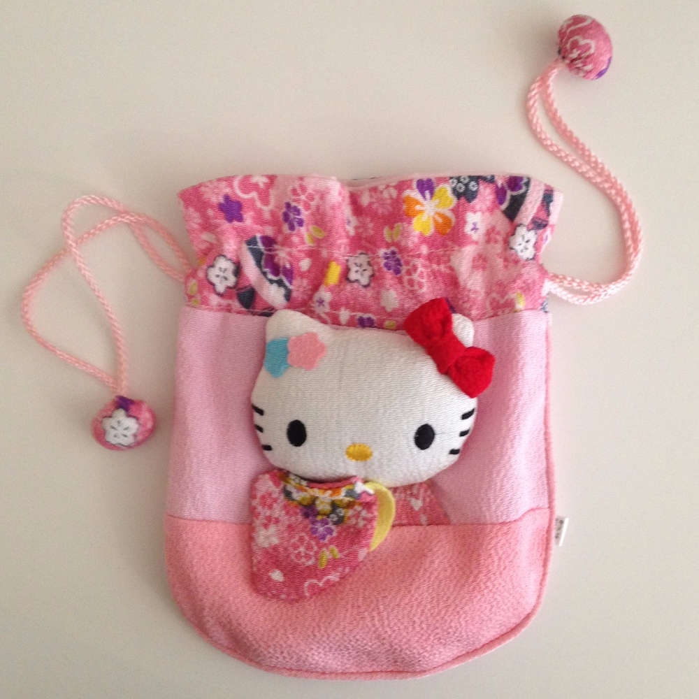 Hello Kitty Pink Drawstring Pouch
